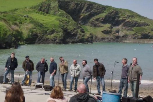 Fisherman's Friends gig in Port Isaac, North Cornwall