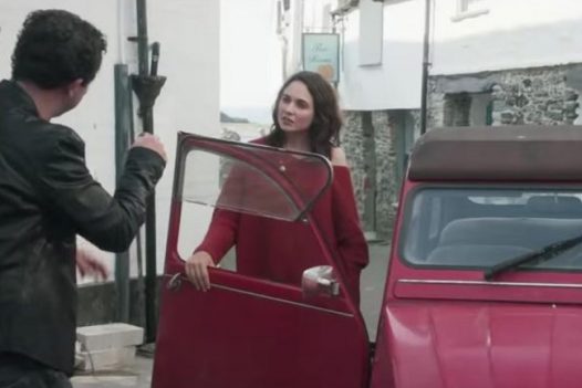 A scene from the Fisherman's Friends movie, filmed in Port Isaac