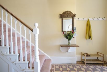 Hallway at No 2 Pentire View, a Victorian holiday home in Polzeath, North Cornwall