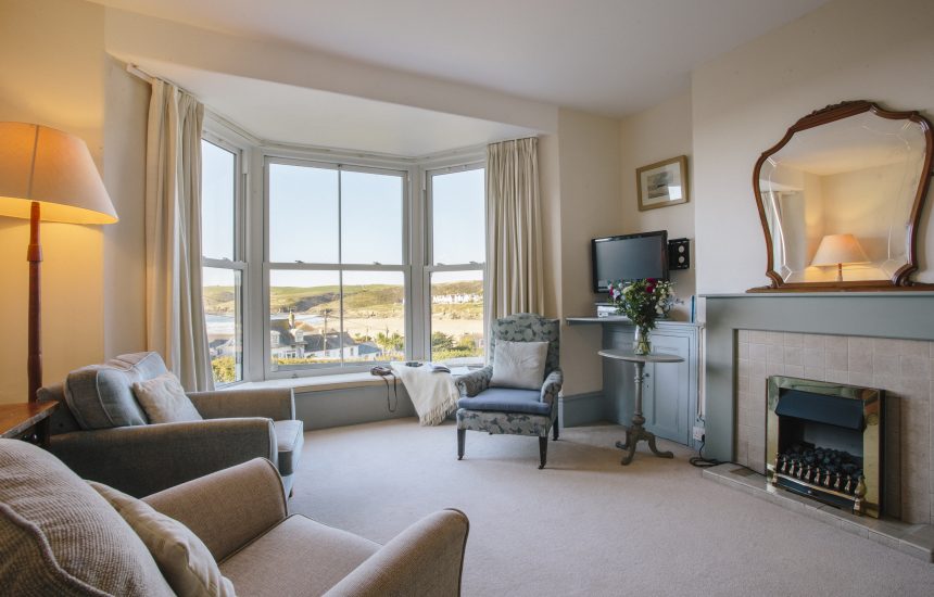 Living room at No 2 Pentire View, a self-catering holiday home in Polzeath, North Cornwall
