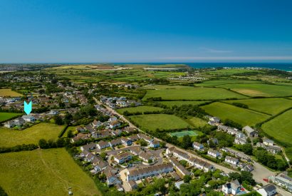 Aerial view of Brickwood, a self-catering holiday home in Rock, North Cornwall