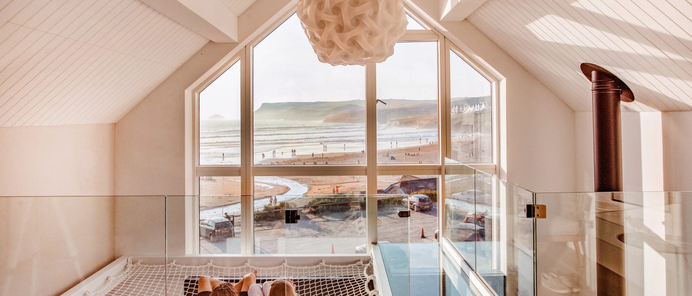 View from the top floor of Chyanna, a luxury, self-catering holiday home in Polzeath, North Cornwall