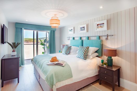 Bedroom at Chyanna, a luxury, self-catering holiday home in Polzeath, North Cornwall