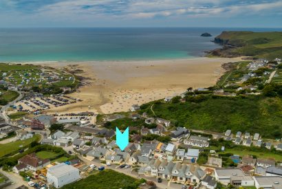 Aerial view of Gwel an Mor, a self-catering holiday home in Polzeath, North Cornwall