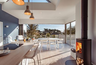 Social spaces at Lowena, a self-catering holiday home in Polzeath, North Cornwall