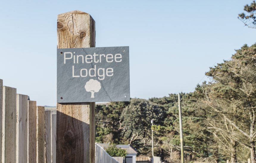The private driveway to Pinetree Lodge, a self-catering holiday house in New Polzeath, North Cornwall