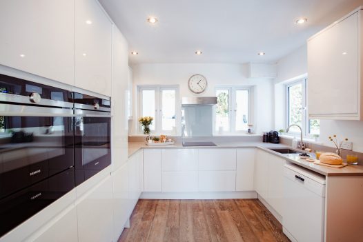 Kitchen at Trethwaite, a self-catering holiday home above Porthilly Beach, Rock, North Cornwall