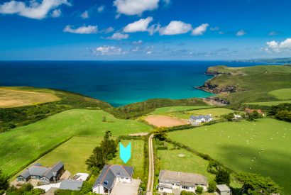 Aerial view of Troy, a self-catering holiday home near Polzeath, North Cornwall