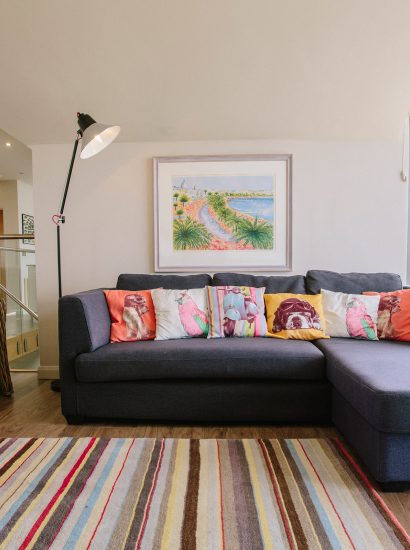 Sofa at Cothelstone, a self-catering holiday cottage in Polzeath, North Cornwall