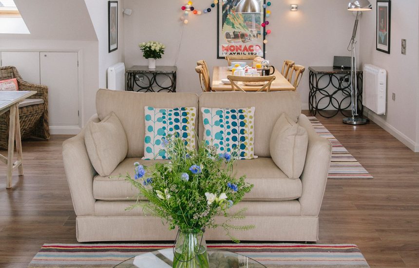 Living room at Cothelstone, a self-catering holiday home in Polzeath, North Cornwall