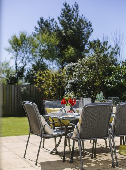 Patio at Slipper Rock, a self-catering holiday home in Rock, North Cornwall